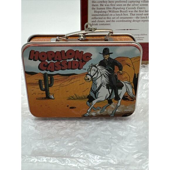 2000 Hallmark Keepsake Hopalong Cassidy Ornament Tin Lunch Box W/thermos 2pc Set - Picture 6 of 12